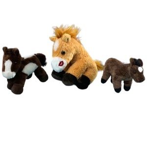 Plush stuffed animal horse 3 piece bundle